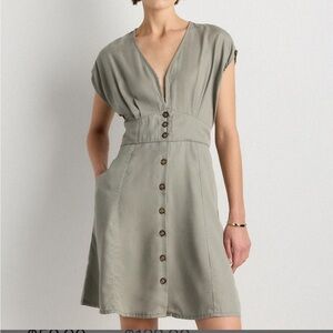 NWT Quince Vintage Wash Tencel Button Front Dress Sz L